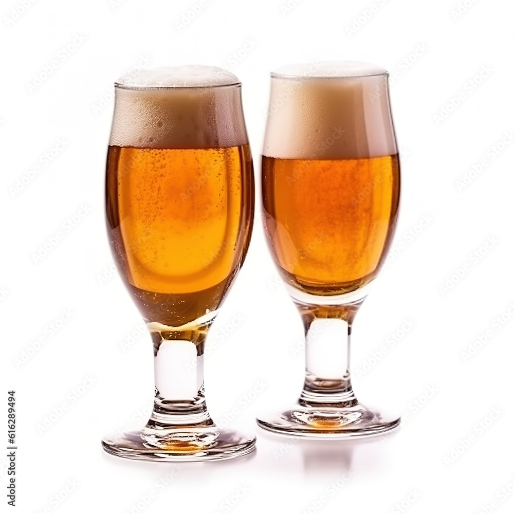 Beer glasses on white background Beer glasses on white background