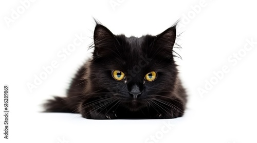 Black cat isolated on white background © Benjamin