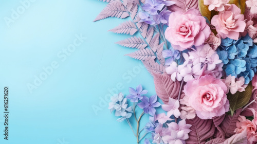 beautiful spring flowers on paper background © STORYTELLER