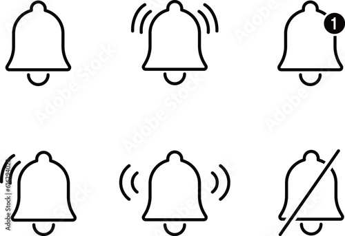 ベルの線画アイコンセット