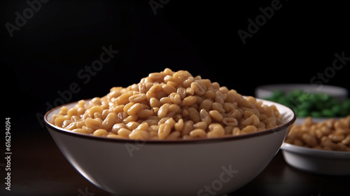 close up of natto bowl generative ai