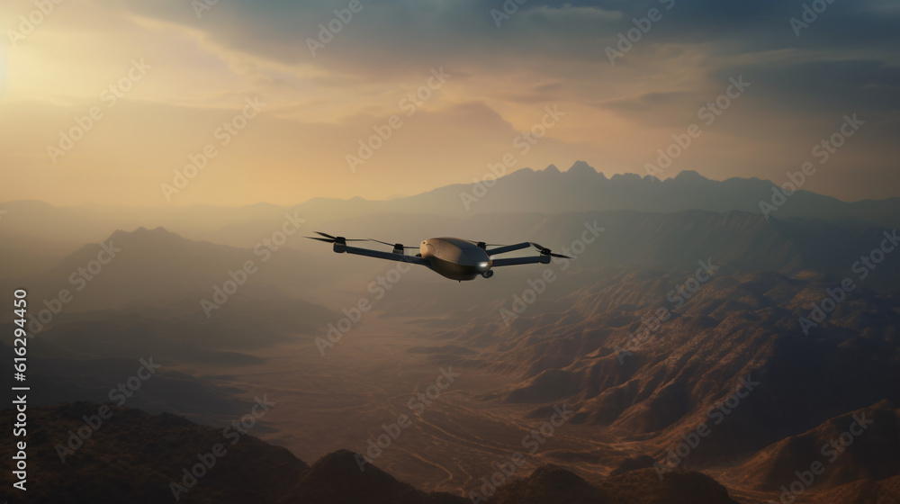 military drone flying in the sky generative ai military drone flying in the sky generative ai
