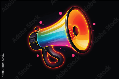 vector illustration of Loudspeaker, megaphone, bullhorn icon or symbol. Advertising, promotion concept.
