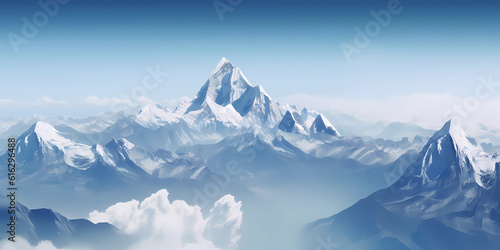 Landscape ice mountains background, AI generated © Montalumirock