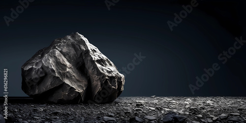 Coal black texture dark background, geology theme, AI generated