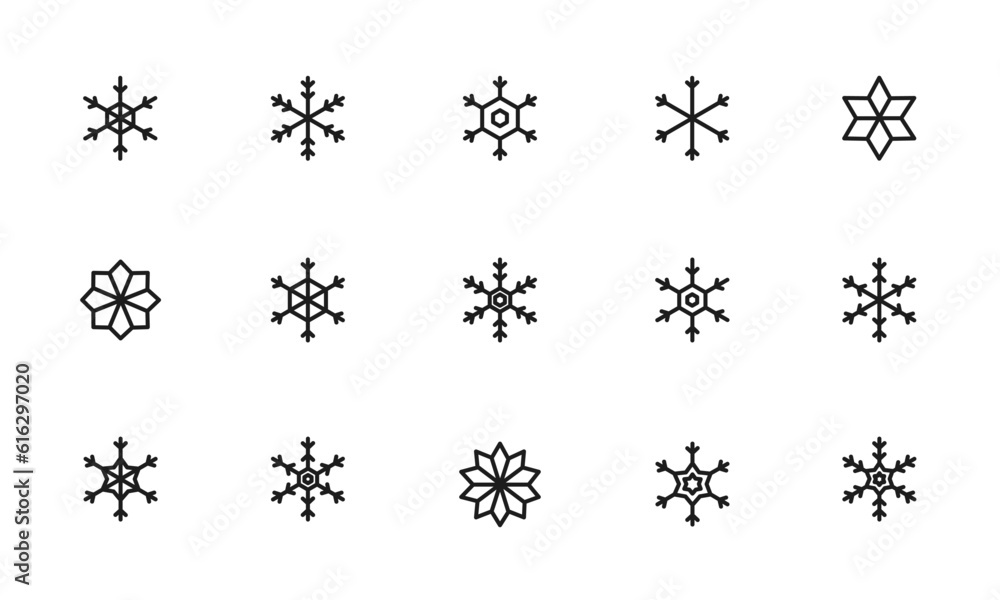 雪片のアイコンセット/結晶/雪/冬/クリスマス/イラスト/ベクター 雪片のアイコンセット/結晶/雪/冬/クリスマス/イラスト/ベクター