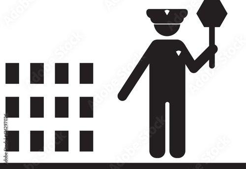 traffic police icon illustration crossing white background