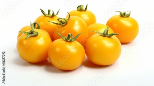 Tomatoes on the white background. Created with Generative AI technology.