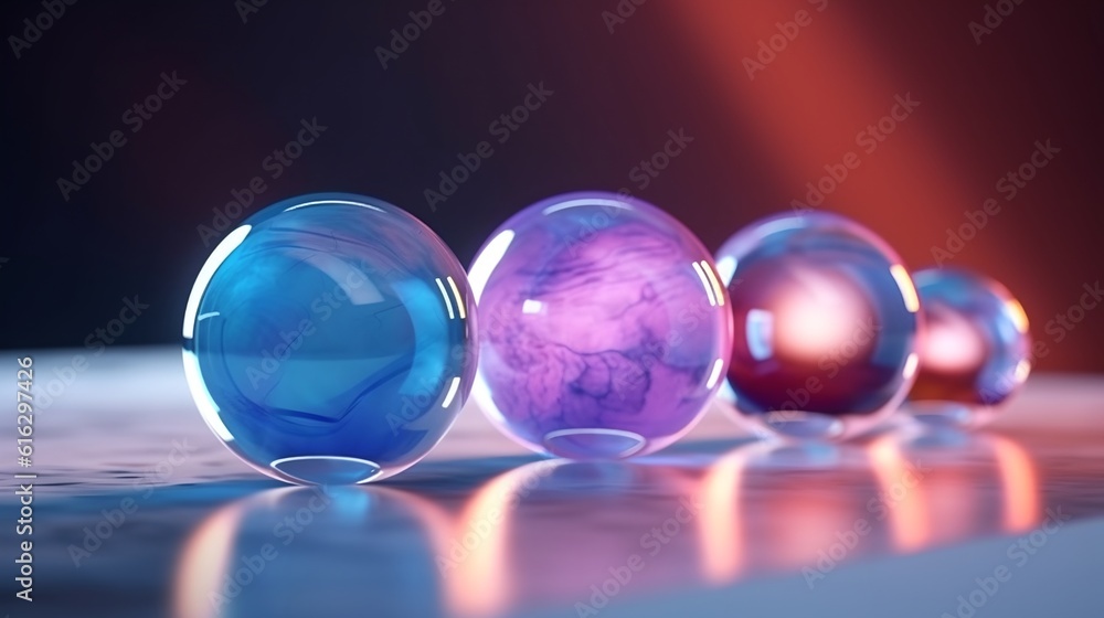 Glass spheres, generative AI Glass spheres, generative AI