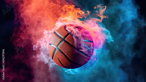 A basketball with colorfull smoke © didiksaputra