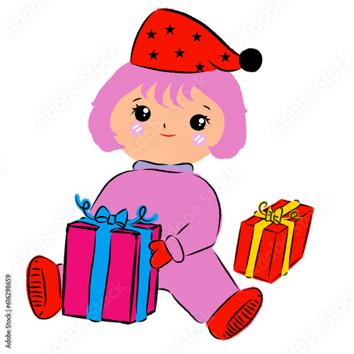 child with gifts