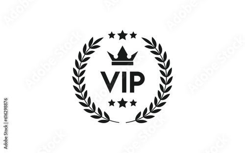 VIP badge icon isolated on white background
