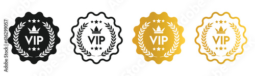Vip icon set ,Premium and Luxury VIP badge in flat style,vector illustration