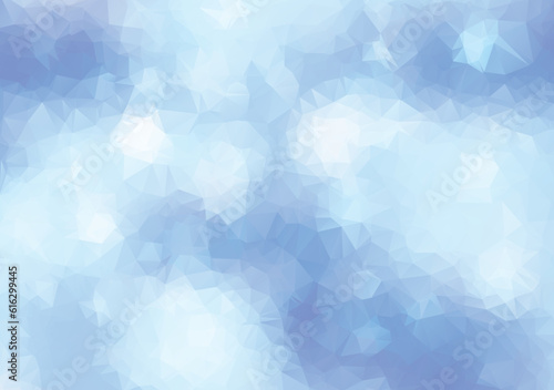 Abstract delicate blue sky bokeh polygonal vector background with white light bubbles. Cute light colors wallpaper for ui design, web, apps wallpaper, banner, surface design