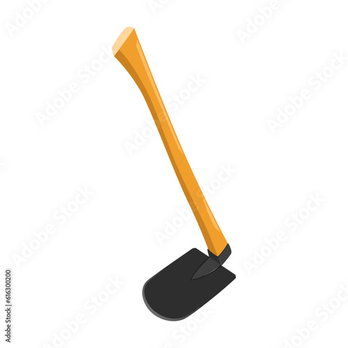 Hoe vector isolated on white background, farmer equipment, realistic style design