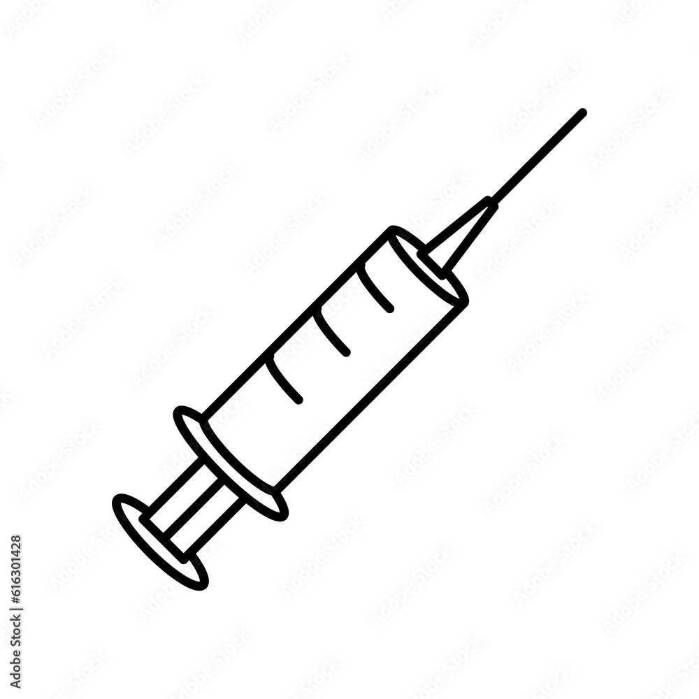 syringe vector icon, line style illustration on white background..eps syringe vector icon, line style illustration on white background..eps