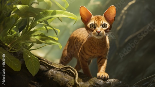 Abyssinian Adventure - Playful Cat in Nature