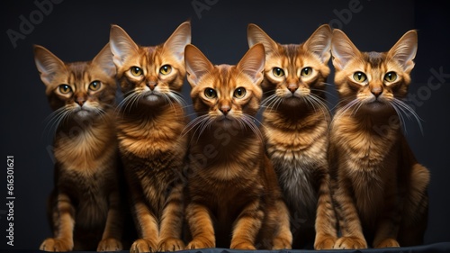 Feline Squad Goals - Abyssinians in Perfect Formation