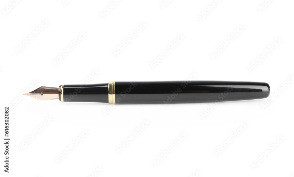 Stylish black fountain pen isolated on white Stylish black fountain pen isolated on white