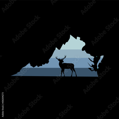 illustration vector of silhouette deer in virginia perfect for print etc.