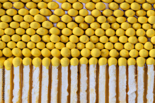 AI Generated closeup of yellow tip matches.