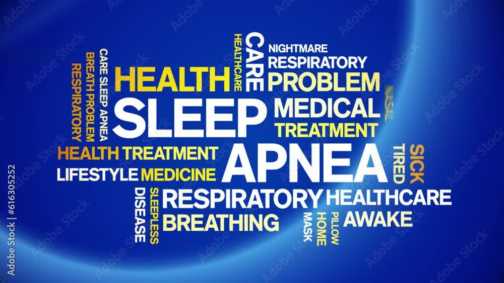 Sleep Apnea animated tag word cloud;text design animation kinetic ...