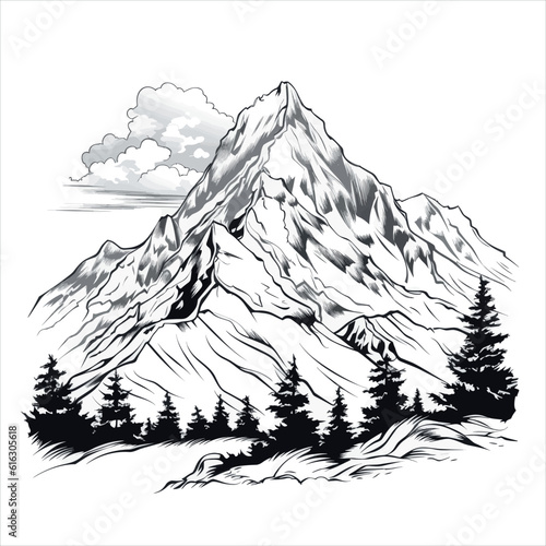 Mountain vector illustration  mountain tree vector