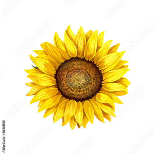 sunflower on white background,cute