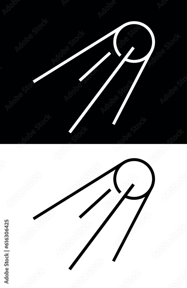 Satellite icon. Artificial satellite of the Earth. Spacecraft.