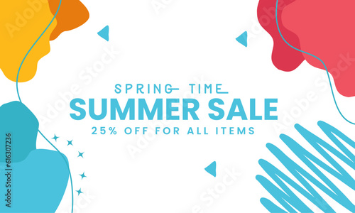 Summer Sale minimalist square banner template. Suitable for social media posts, flyer,backgroud and web internet ads.