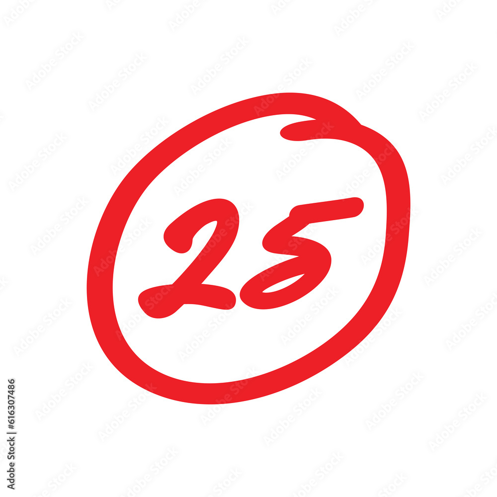25 points exam score, twenty five points test results illustration - Vector 25 points exam score, twenty five points test results illustration - Vector