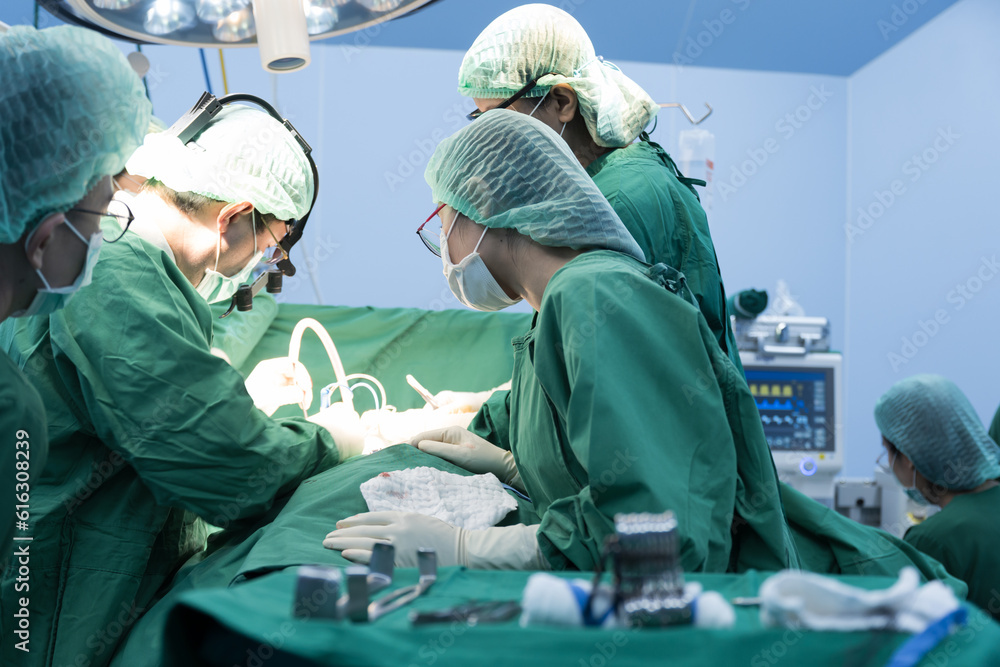 Medical team of surgeons in hospital working surgical intervention.Surgery operating room with electrocautery equipment for cardiovascular emergency save lives.Surgeon gloved hands hold the instrument Medical team of surgeons in hospital working surgical intervention.Surgery operating room with electrocautery equipment for cardiovascular emergency save lives.Surgeon gloved hands hold the instrument