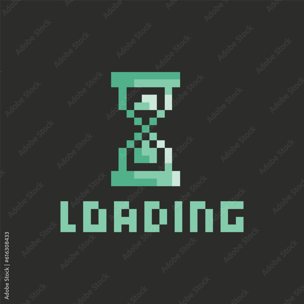 this is Loading icon in pixel art with Green color and black background ,this item good for presentations,stickers, icons, t shirt design,game asset,logo and your project. this is Loading icon in pixel art with Green color and black background ,this item good for presentations,stickers, icons, t shirt design,game asset,logo and your project.