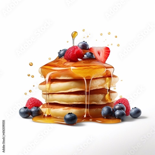cake with berries isolated on the white background generative AI