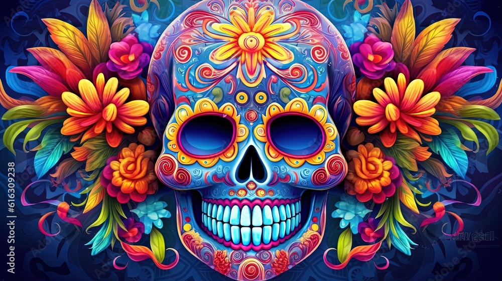 day of the dead, digital art illustration day of the dead, digital art illustration