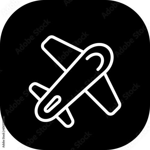 Airplane Travel and tourism icon with black filled outline style. aircraft, fly, transportation, flight, transport, airline, passenger. Vector illustration