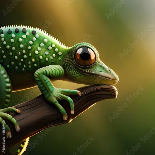 baby chameleon close-up