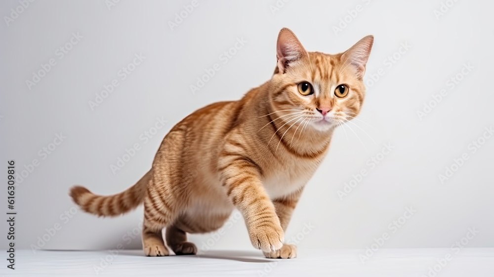 cute cat on white background, full body cute cat on white background, full body