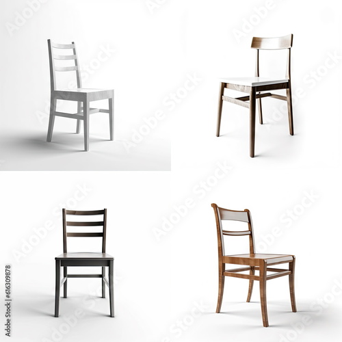 wood chair on white background