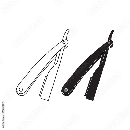 beard mustache penknife icon