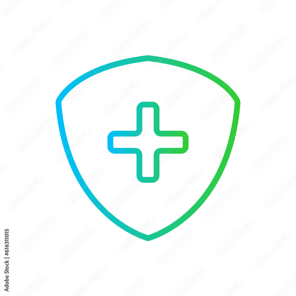 Insurance E Commerce icon with green and blue gradient outline style. protection, health, care, safety, security, shield, service. Vector illustration Insurance E Commerce icon with green and blue gradient outline style. protection, health, care, safety, security, shield, service. Vector illustration