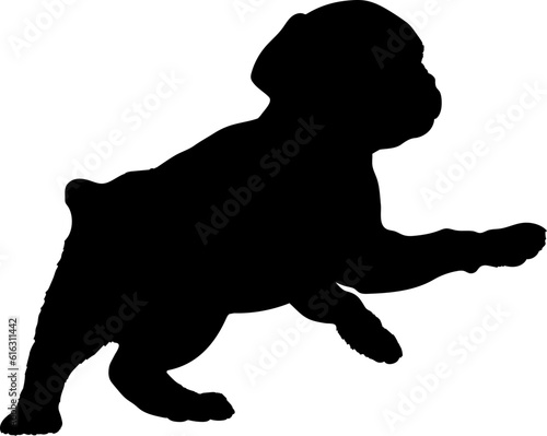 Dog jumps Dog puppies silhouette. Baby dog silhouette Puppy breeds 