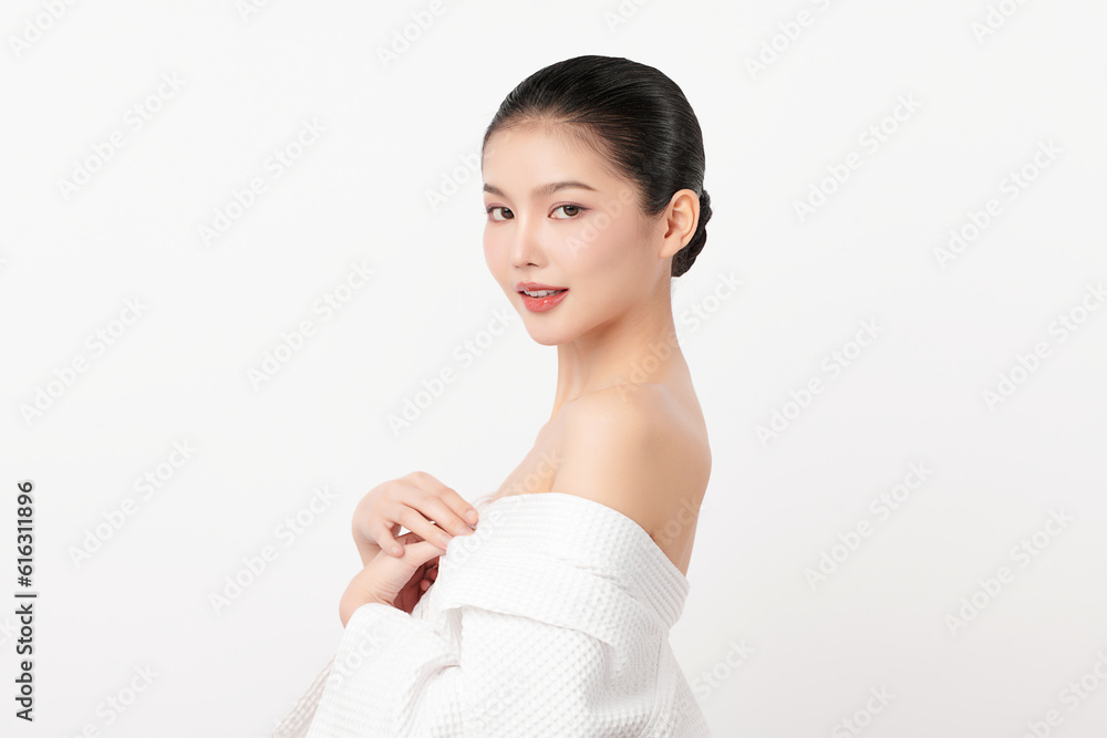 Beautiful young asian woman with clean fresh skin on white background, Face care, Facial treatment, Cosmetology, beauty and spa, Asian women portrait. Beautiful young asian woman with clean fresh skin on white background, Face care, Facial treatment, Cosmetology, beauty and spa, Asian women portrait.