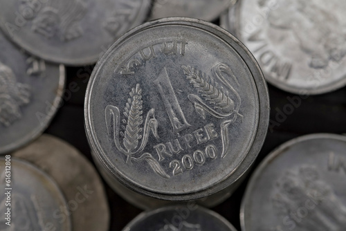 Photography 1 Rupee indian coin close up photos