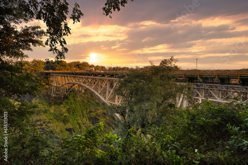 Canvas Print Victoria Falls Bridge spanning Zimbabwe and Zambia Border