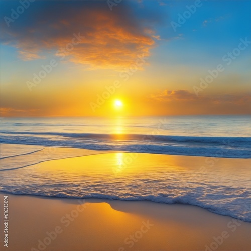 Beach overview of sea sunset sunrise Generated to AI © Arceli
