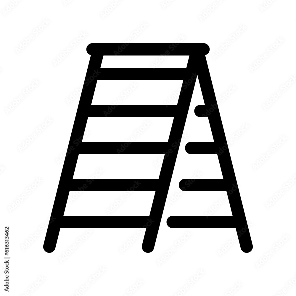 Editable folding ladder, step, stepladder vector icon. Construction, tools, industry. Part of a big icon set family. Perfect for web and app interfaces, presentations, infographics, etc Editable folding ladder, step, stepladder vector icon. Construction, tools, industry. Part of a big icon set family. Perfect for web and app interfaces, presentations, infographics, etc
