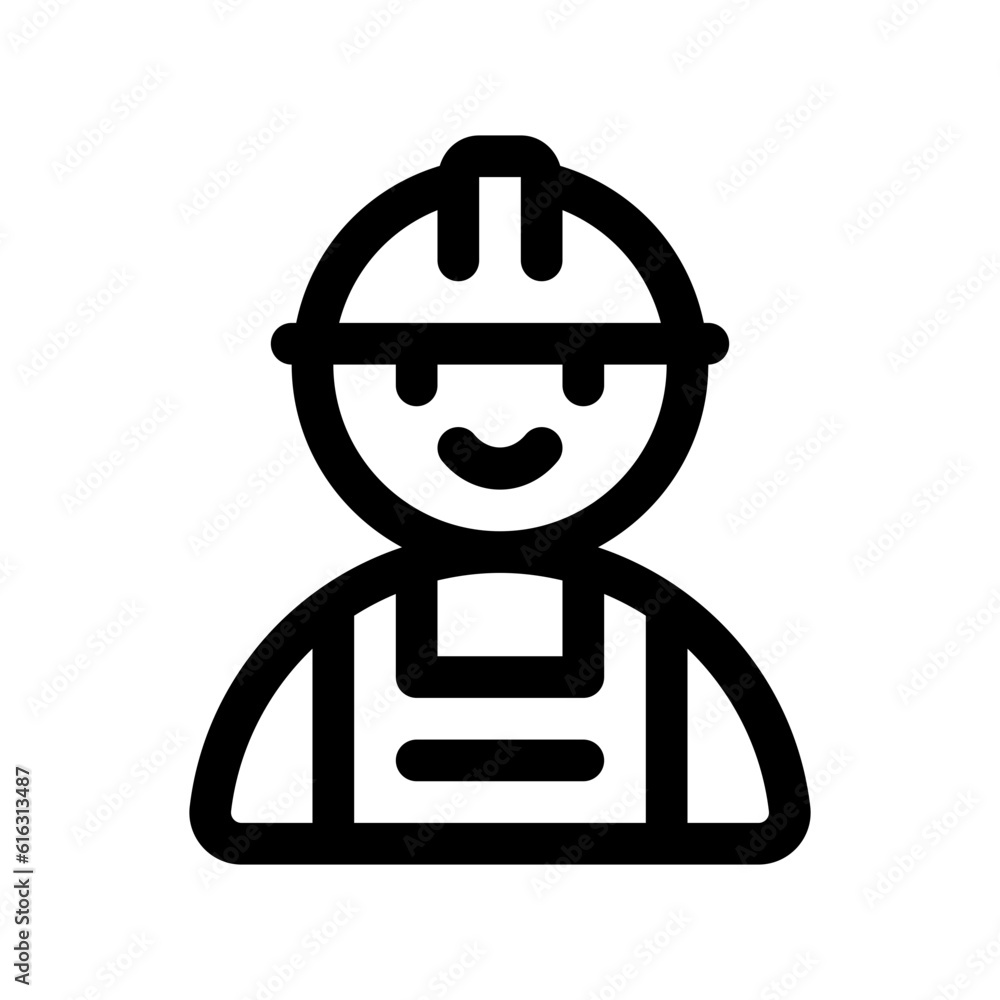 Editable construction worker, engineer vector icon. Construction, tools, industry. Part of a big icon set family. Perfect for web and app interfaces, presentations, infographics, etc Editable construction worker, engineer vector icon. Construction, tools, industry. Part of a big icon set family. Perfect for web and app interfaces, presentations, infographics, etc