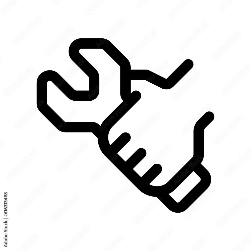Fototapeta premium Editable hand holding wrench vector icon. Construction, tools, industry. Part of a big icon set family. Perfect for web and app interfaces, presentations, infographics, etc
