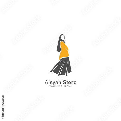 muslimah hijab logo template. Women Hijab Beauty Vector Logo Template. hijab fashion logo vector symbol. Elegant Muslim fashion logo template, hijab fashion store symbol. 